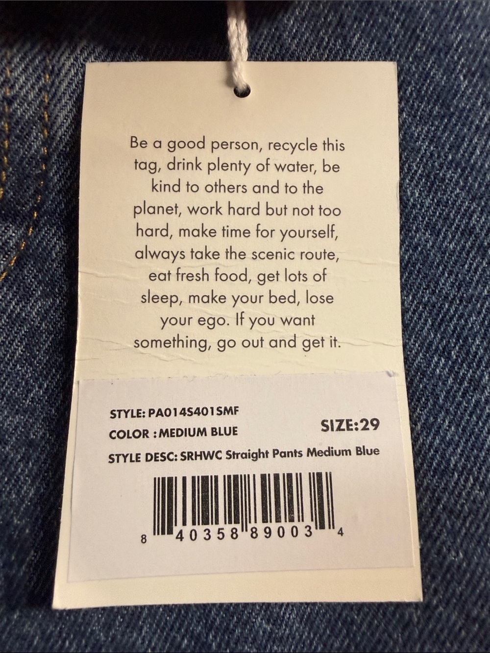 SPORTY & RICH Women's SRHWC Straight Pants Size 29 In Medium Blue - Picture 4 of 9